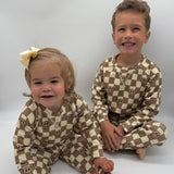 Babysprouts Raglan Sweatshirt & Jogger Set Smiley Check