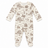 Milkbarn Luxe Stretch Zipper Footed Romper Country Toile