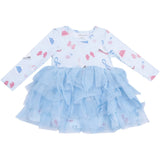 Angel Dear Ice Skating Long Sleeve Tutu Dress