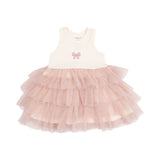 Angel Dear Bows Ribbed Modal Layered Tulle Dress