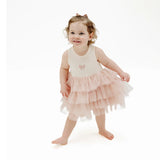Angel Dear Bows Ribbed Modal Layered Tulle Dress