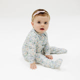 Angel Dear Baby Veronical Floral Peter Pan 2 Way Zipper Footie