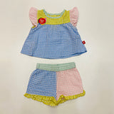 Magnetic Me Multi Gingham Cotton Top and Short Set