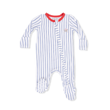 Angel Dear Baseball Stripe 2 Way Zipper Footie