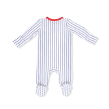 Angel Dear Baseball Stripe 2 Way Zipper Footie