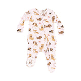 Angel Dear Best Friend Dogs Pink 2 Way Ruffle Back Zipper Footie