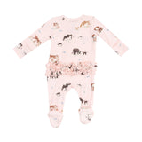 Angel Dear Cow Families 2 Way Zipper Ruffle Back Footie