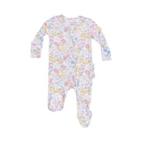 Angel Dear Viola Floral 2 Way Ruffle Back Zipper Footie