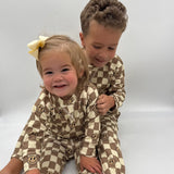 Babysprouts Raglan Sweatshirt & Jogger Set Smiley Check