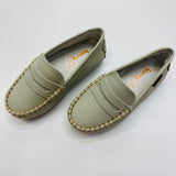Kimey Couro Slip On Moccasins Sand
