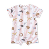Angel Dear Vintage Baseball Stripe Henley Shortall