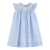 Lil Cactus Blue Seersucker Easter Bunny Smocked Bishop Dress
