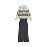 Mayoral 7583 Striped Knit Sweater Set Lead