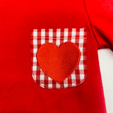Remi & Capri Valentine's Day Red Heart Pocket Romper