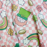 Rylee Faith Lucky Leprechaun Pink Checker Dress