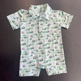 Coolybri Banks Performance Dog Golf Cart Print Polo Romper