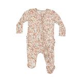 Angel Dear Sweet Rose Calico 2 Way Ruffle Zip Footie