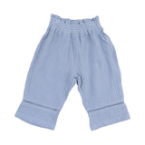 Angel Dear Blue Calico Floral Rib Tank and Smocked Muslin Pant Set