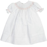 Feltman Brothers 86555 Girls Ruffle Sleeve Bishop Smocked Dress White