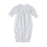 Baby Loren Bella Pink Floral Hand Smocked Bishop Gown