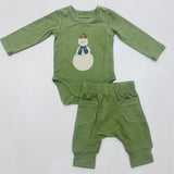 Babysprouts Baby Olive Bodysuit + Pocket Pants Snowman
