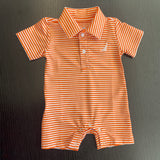 Coolybri Banks Performance Orange Stripe Polo Romper