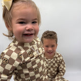 Babysprouts Raglan Sweatshirt & Jogger Set Smiley Check