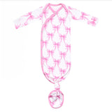 Copper Pearl Bamboo Newborn Knotted Gown Bow My Gosh