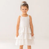 Isobella and Chloe Crystal Sleeveless Dress White