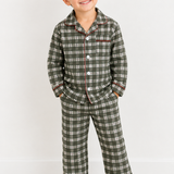 Remi & Capri Alex Button Up Pajama Set Evergreen Plaid