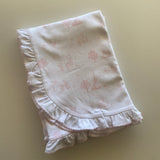Baby Loren Pink Baby Toile Pima Receiving Blanket