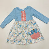 Rylee Faith Long Sleeve Pumpkin Dress Blue Floral