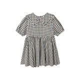 Rylee + Cru Camille Dress Navy Check