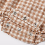 Rylee + Cru Colette Romper Fawn Gingham