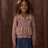 Rylee + Cru Collared Cardigan Rosewood
