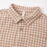 Rylee + Cru Collared Long Sleeve Shirt Fawn Gingham