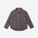 Rylee + Cru Collared Long Sleeve Shirt Midnight Plaid