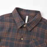 Rylee + Cru Collared Long Sleeve Shirt Midnight Plaid