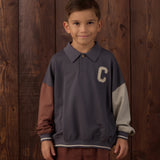 Rylee + Cru Collared Sweatshirt Color Block