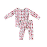 Babysprouts Lounge Set Checkered Pink Hearts