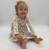 Babysprouts Long Sleeve Henley Dress + Legging Set Winter Floral