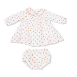 Angel Dear Petal Collar Dress & Diaper Cover Petite Pointe Fleur