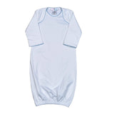 Baby Loren White Gown with Blue Picot Trim