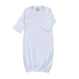 Baby Loren White Gown with Pink Picot Trim