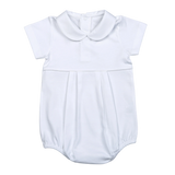 Baby Loren Round Collar Pima Bubble White
