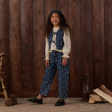 Rylee + Cru Denim Vest Heart Ditsy