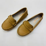 Kimey Couro Slip On Moccasins Almond
