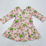 Rylee Faith Lucky Leprechaun Pink Checker Dress