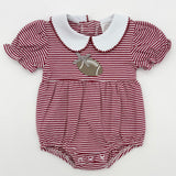 Cypress Row Girls Tailgate Bubble Dark Red Stripe