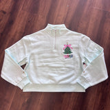 Paper Flower Holly Jolly Embroidered 1/4 Zip Sweatshirt